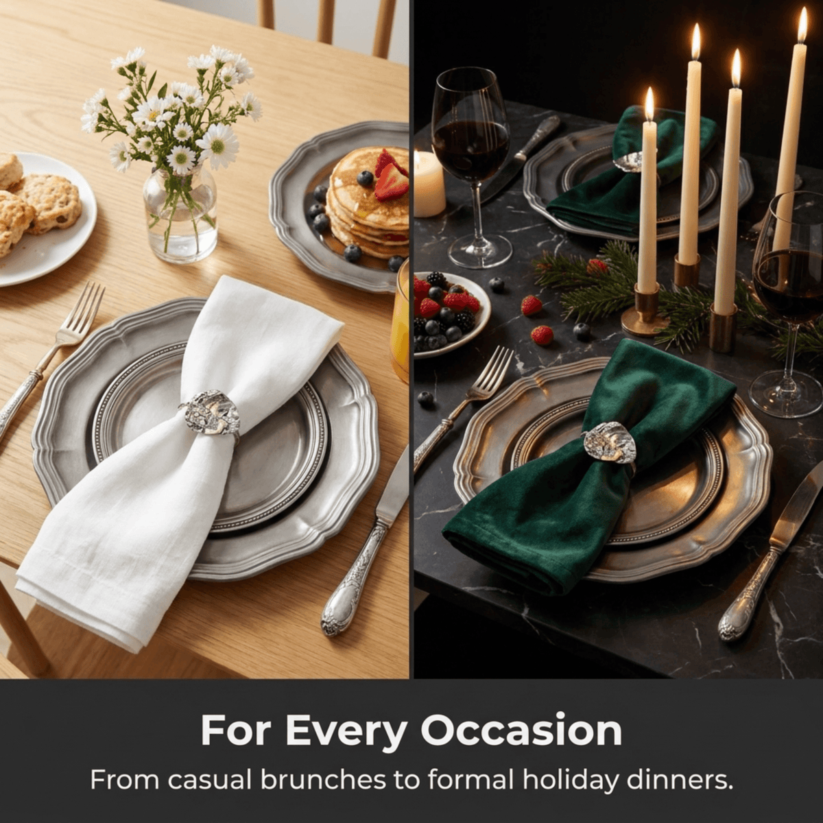 Silver Ladybug Napkin Rings – Set of 4