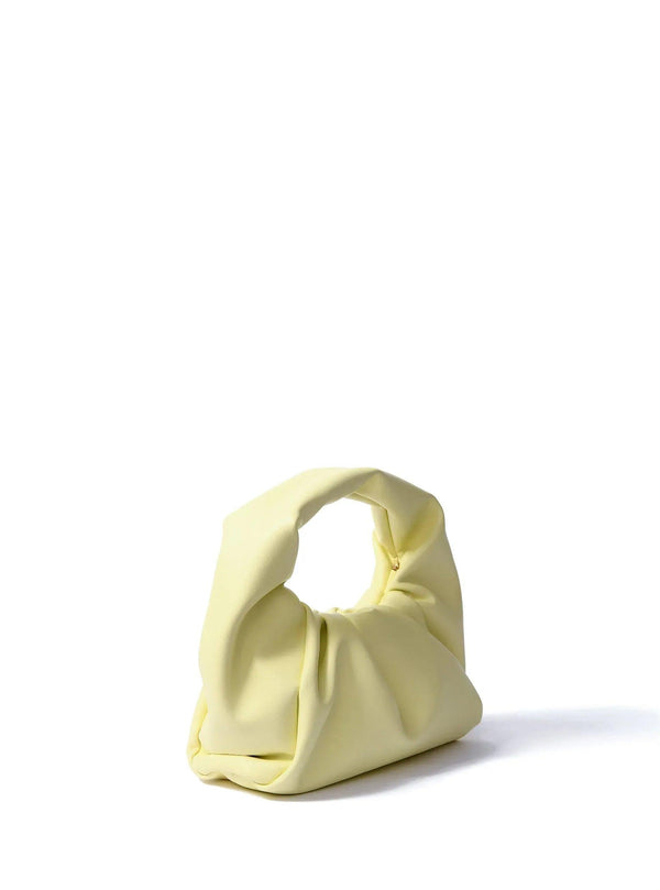 Marshmallow Croissant Bag in Soft Leather, Bright Yellow - Gifts for You 'n Me