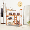 4 Tiers Multifunction Bamboo Storage Shoe Rack for Entryway Hallway