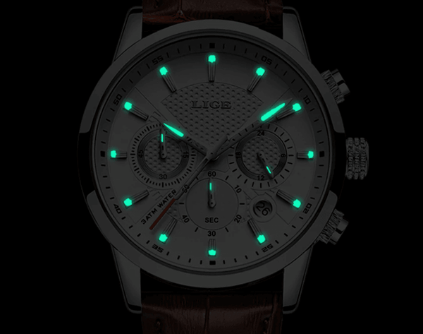 Men's  Waterproof Watch With Chronometers Day View Sport Analog Watches Excellent Look Perfect Gift For Him