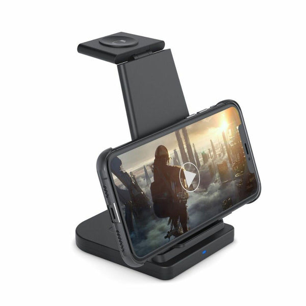 3-in-1 Fast Wireless Charging Stand for Phones, Apple Watch & AirPods