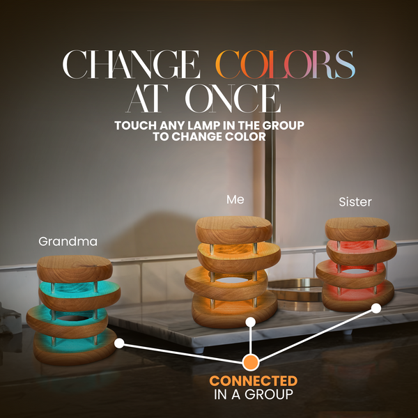 Mid-Century Design Friendship Lamp – Retro Wi-Fi Touch Lamp | Stay Connected Through Time & Distance