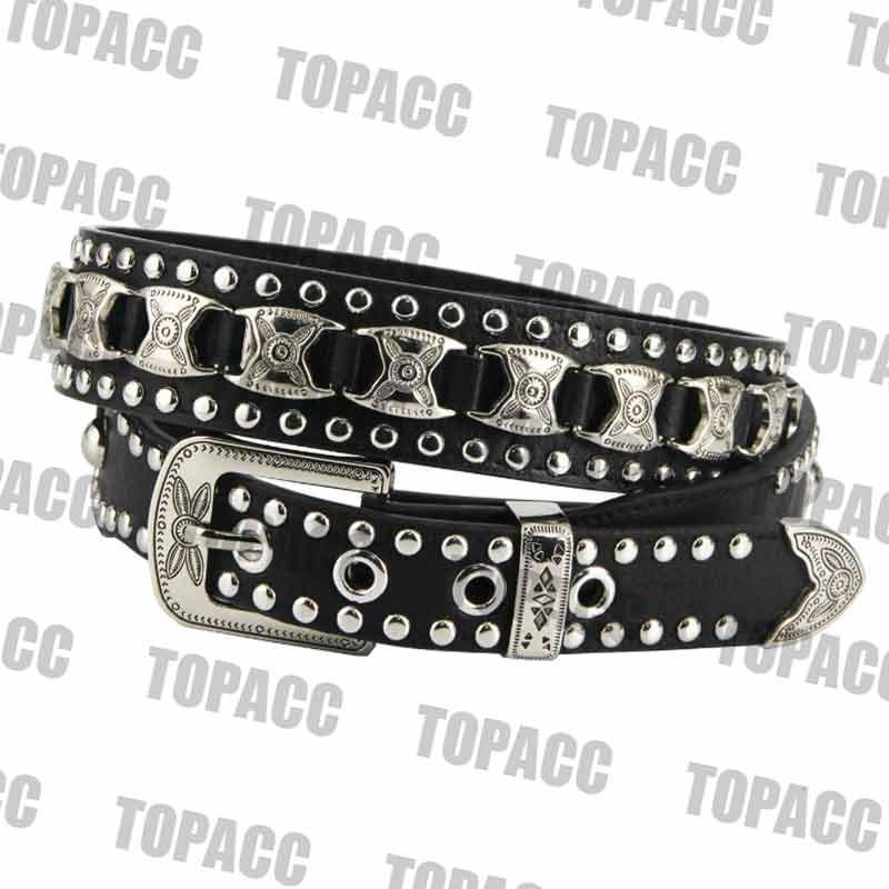 TOPACC Western Super Concho Rivet Belts for Men Women Cowboy Cowgirl Country - Gifts for You 'n Me