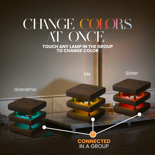 Mini Mid-Century Kona Design Friendship Lamp – Compact Retro Wi-Fi Touch Lamp for Long-Distance Connection