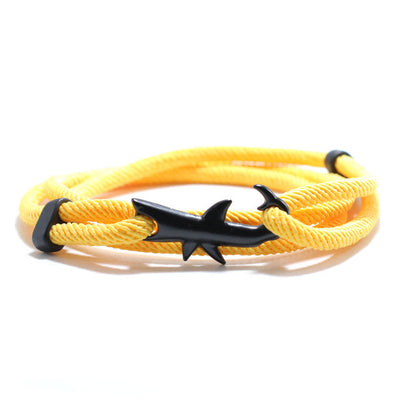 Nylon Rope Chain Luxury  Bracelets For Women And Men Ocean Shark Charm Bracelet Popular Jewelry Anchor Bracelet Style