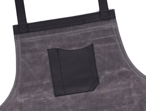 Arucas Leather Canvas Apron - Stress Grey - Gifts for You 'n Me