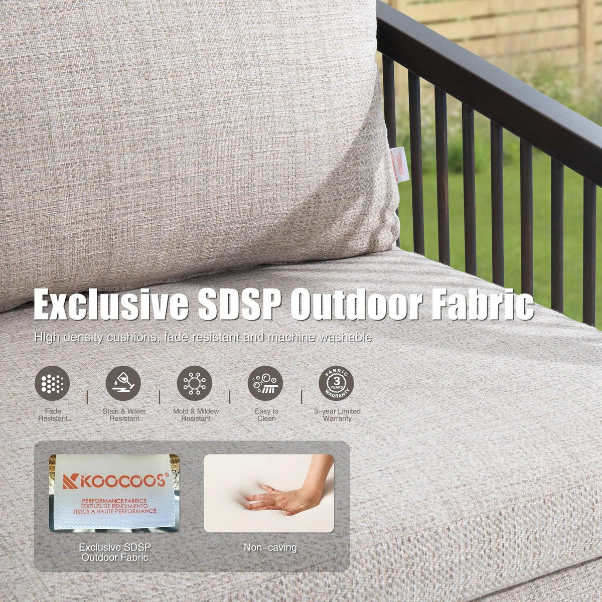 Asheville 5-Piece Aluminum Patio Deep Sofa Set With Nesting Sintered Stone Tables