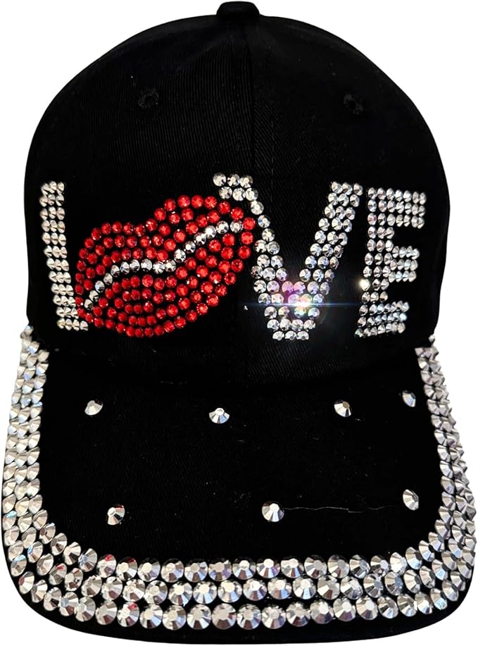 Bedazzled Denim & Diamond Baseball Hat – Handmade Rhinestone Bling Cap
