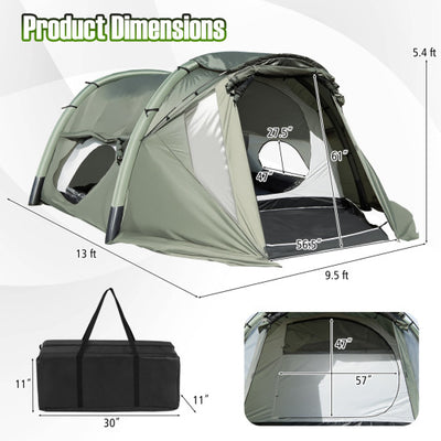 5-7 Person Inflatable Camping Tent with Screened Porch-Green
