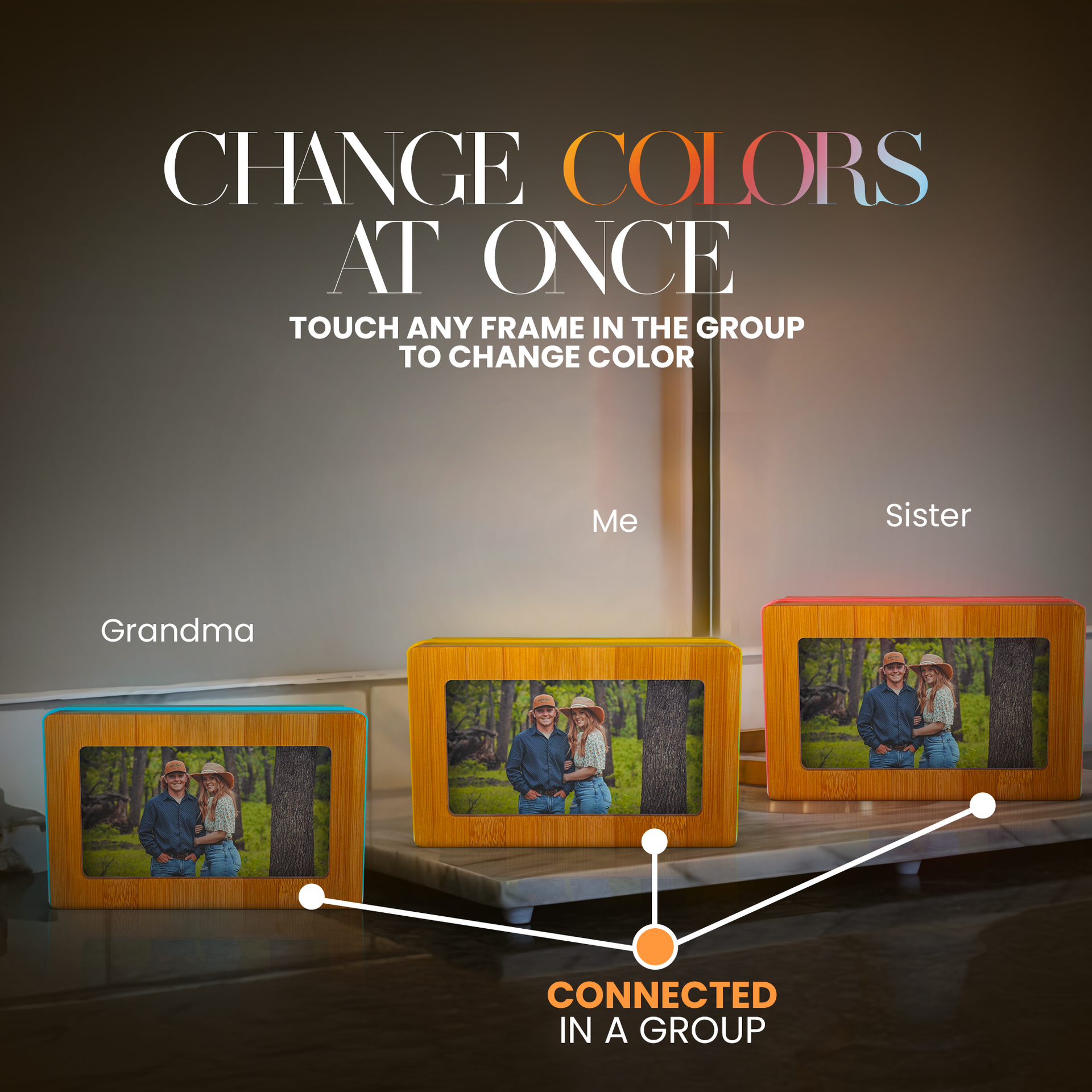 Memory Digital Friendship Frame – Smart Wi-Fi Photo Frame Lamp for Long Distance Connection