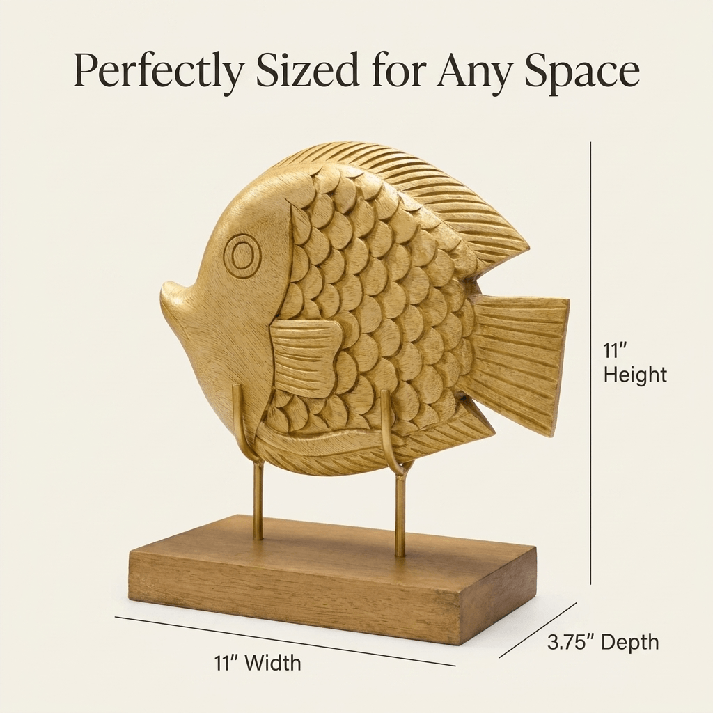 Wooden Fish Sculpture – Ocean Whisper, Acacia Wood