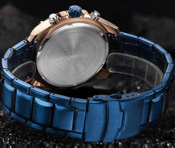 Men's  Waterproof Stainless Steel Watch With Chronometers Business Style Wristwatch Unique Design Perfect Gift