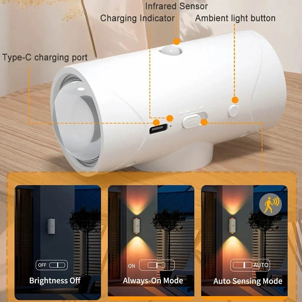 RGB Infrared Sensor Lamp – Smart Rechargeable Motion Light with Touch Control & Color-Changing Glow