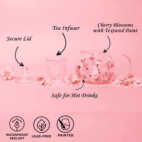 Painted Cherry Blossom Tea Pot