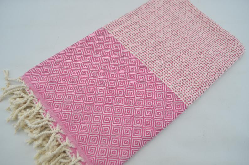 Dotty Diamond Pink Turkish Towel