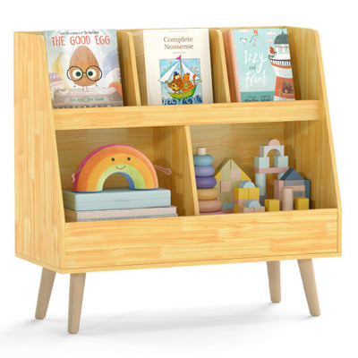 5-Cube Kids Bookshelf and Toy Organizer with Anti-Tipping Kits-Oak