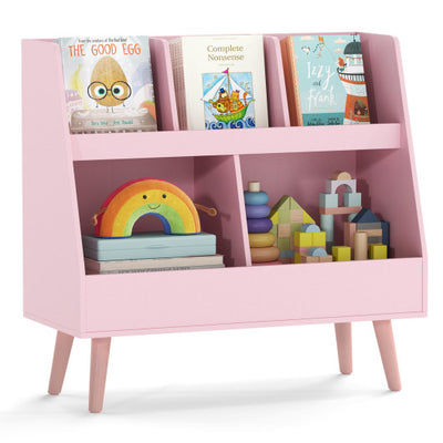 5-Cube Kids Bookshelf and Toy Organizer with Anti-Tipping Kits-Pink