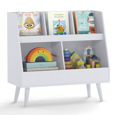 5-Cube Kids Bookshelf and Toy Organizer with Anti-Tipping Kits-Light Gray