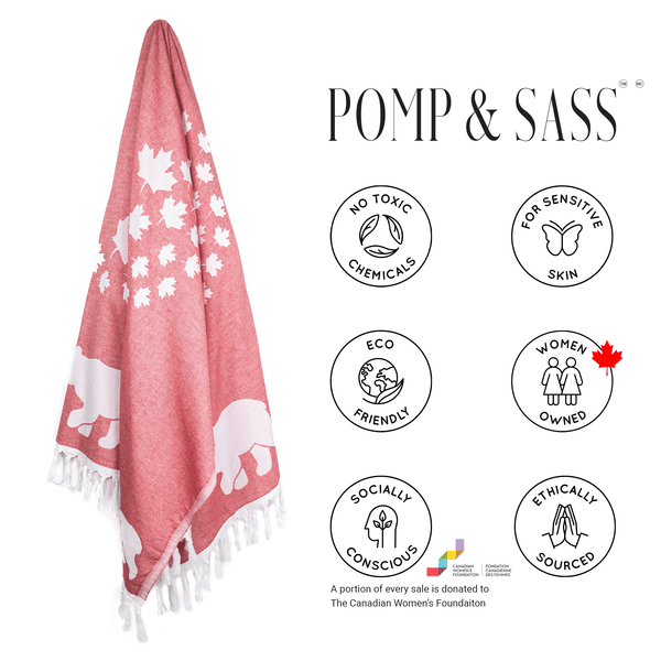 Turkish Towel | Body Towel | Canadian red and white