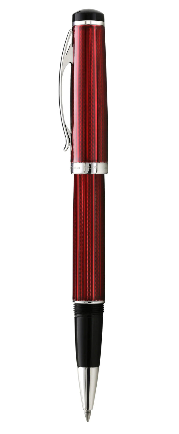 Incognito Diamond-Cut Lacquered Brass Rollerball Pen - Burgundy Red - Gifts for You 'n Me