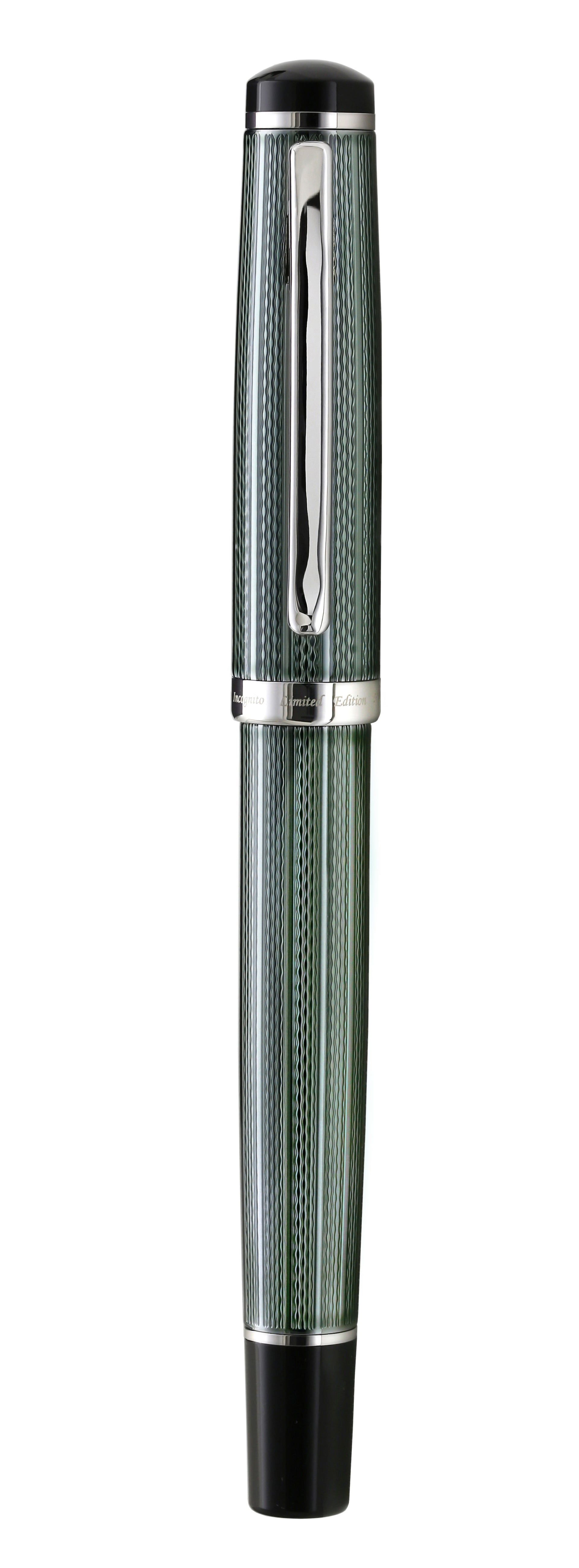 Incognito Diamond-Cut Lacquered Brass Rollerball Pen - Zinc Green