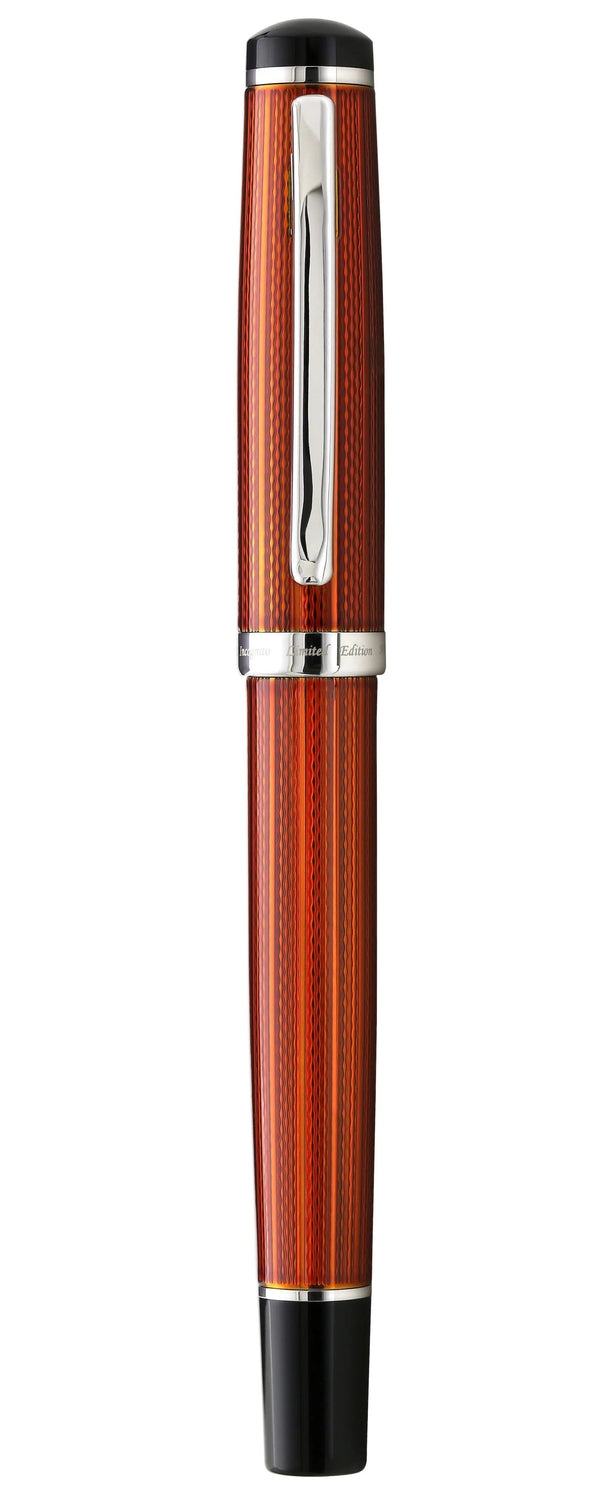 Incognito Diamond-Cut Lacquered Brass Fountain Pen (Medium Nib) - Sunstone Orange - Gifts for You 'n Me