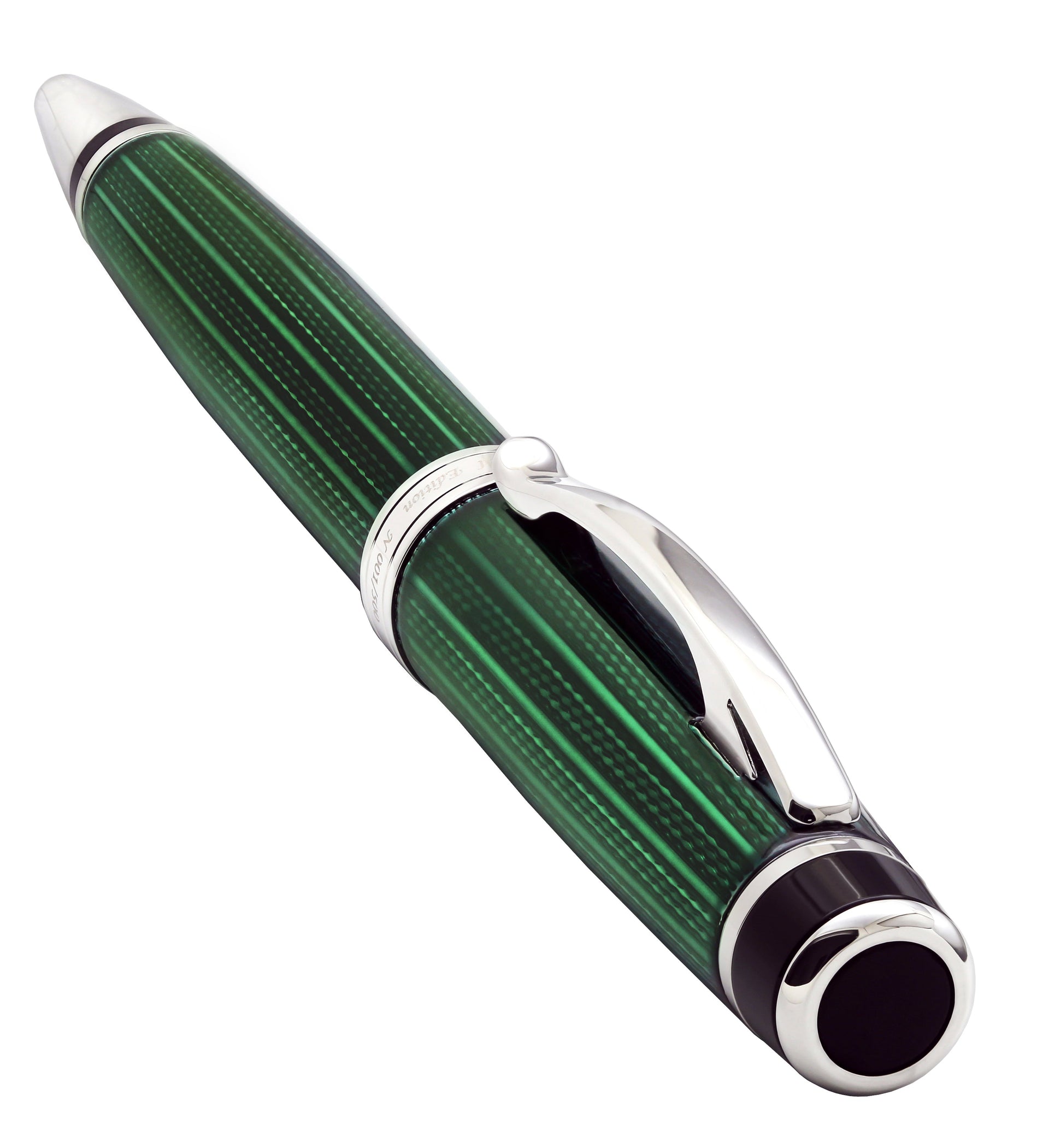 Incognito Diamond-Cut Lacquered Brass Ballpoint Pen - Forest Green