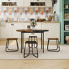 5-Piece Dining Set for 4 47 Inch Round  Kitchen Table and 4 Stools-Brown