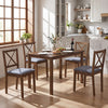 5-Piece Dining Set with Rectangular Table & Fabric Chairs for Small Space-Gray