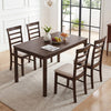 5-Piece Dining Table Set for 4 with Upholstered Chairs for Small Space and Dining Room-Brown