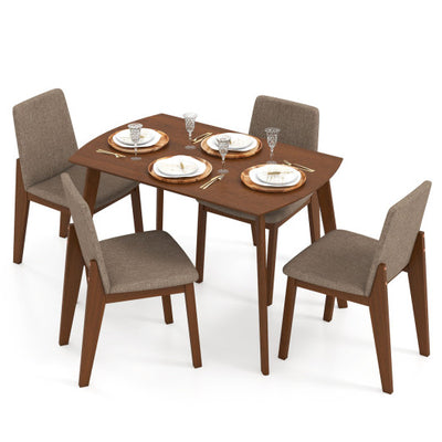 5-Piece Kitchen Table and Upholstered Chairs-Light Brown