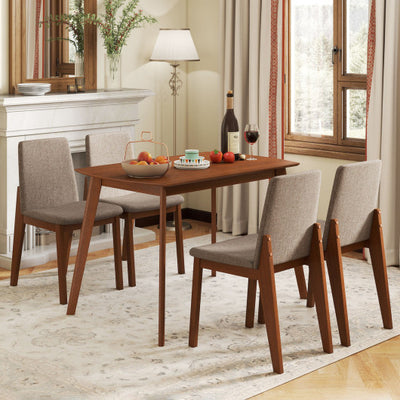 5-Piece Kitchen Table and Upholstered Chairs-Light Brown