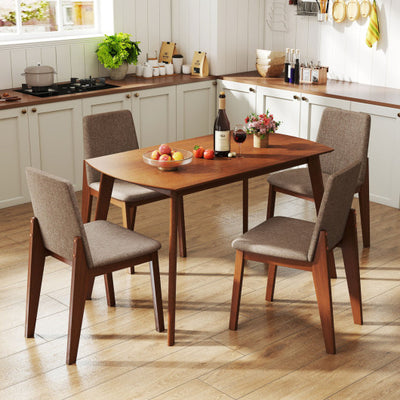 5-Piece Kitchen Table and Upholstered Chairs-Light Brown