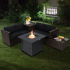 5 Piece Patio Furniture Set with 50000 BTU Propane Fire Pit Table-Black