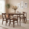 5-Piece Solid Wood Dining Table Set for Small Space-Walnut