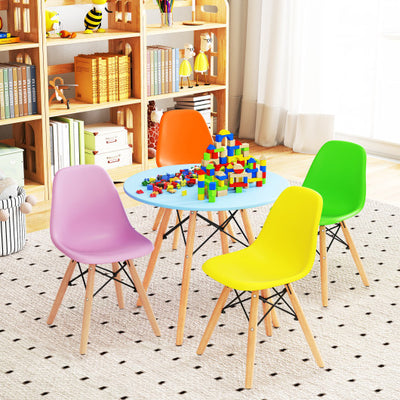 5 Pieces Kid's Colorful Set with 4 Armless Chairs-Multicolor