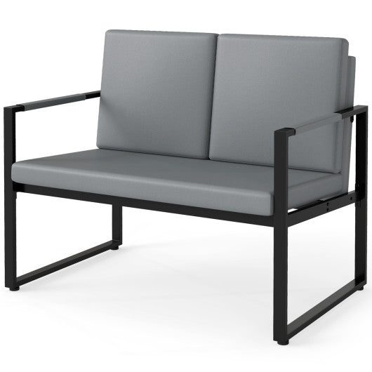 5 Pieces Living Room Set with 2 Accent Chairs and 2 Coffee Tables-Gray