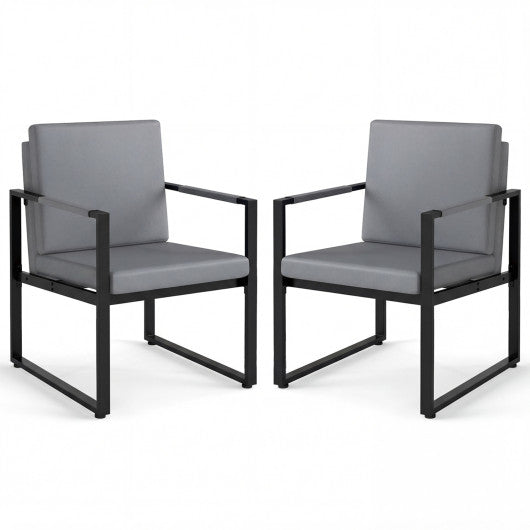 5 Pieces Living Room Set with 2 Accent Chairs and 2 Coffee Tables-Gray