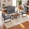 5 Pieces Living Room Set with 2 Accent Chairs and 2 Coffee Tables-Gray