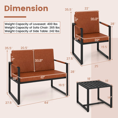 Set of 2 Metal End Tables with Slatted Tabletop-Black