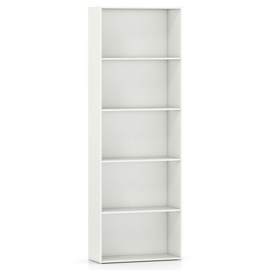 5-Shelf Storage Bookcase Modern Multi-Functional Display Cabinet-White