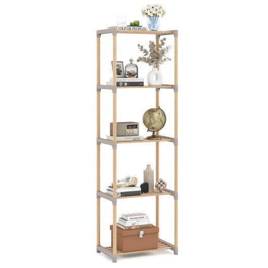 5-Tier Bookshelf with Open Shelves for Home Office and Bathroom-5-Tier