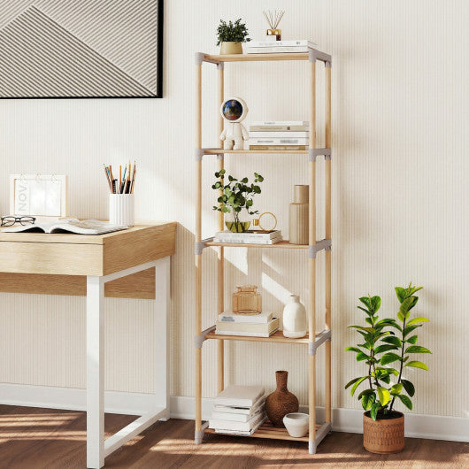 5-Tier Bookshelf with Open Shelves for Home Office and Bathroom-5-Tier