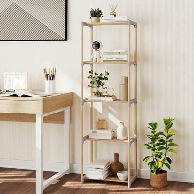 5-Tier Bookshelf with Open Shelves for Home Office and Bathroom-5-Tier