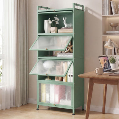 5-Tier Kitchen Baker's Rack with Flip-up PC Doors-Green