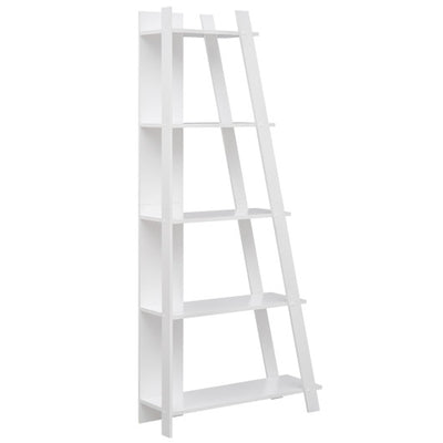 5-Tier Modern Bookshelf Narrow Vertical Display Shelf for Small Space-White