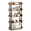 5-Tier Open Bookcase with Industrial Storage Unit-Rustic Brown - Rustic Brown