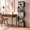 5-Tier S-Shaped Bookshelf w/ Open Cubes & Anti-toppling Kits for Living Room-Black