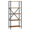 5-Tier Tall Bookshelf Industrial Bookcase with Heavy-Duty Metal Frame Modern Storage-Walnut - Walnut