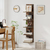 5-Tier Wall Mounted Shelf Unit with Wood Grain-Rustic Brown